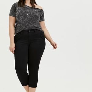 Torrid Black Twill Military Crop Pant